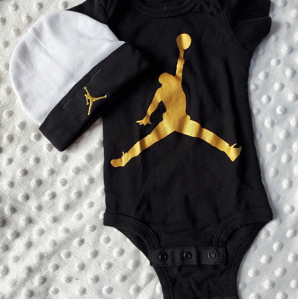 Air Jordan onesie and hat